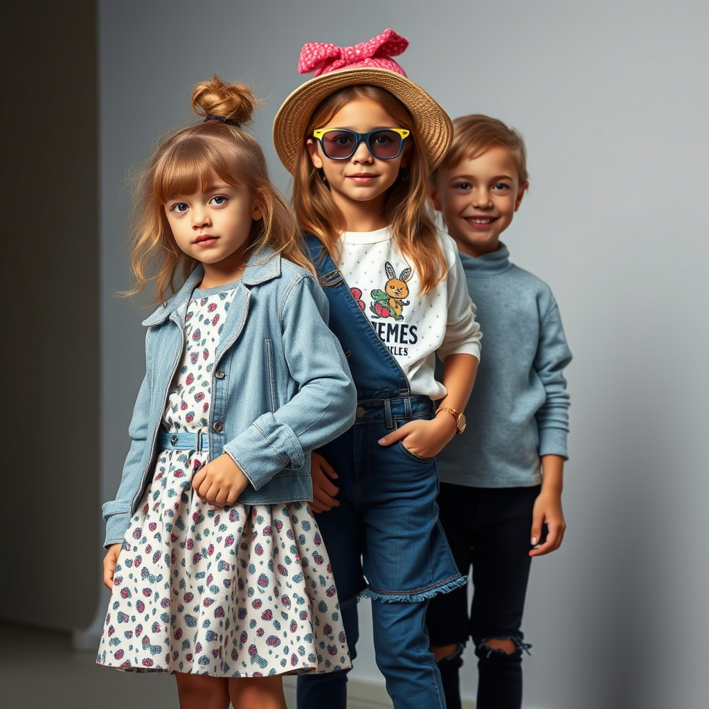 Young models showcasing stylish children’s wear