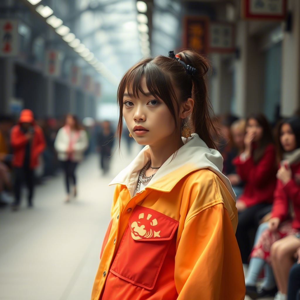 Young models showcasing vibrant streetwear in Shanghai fashion week